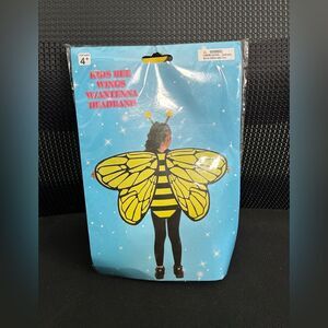 NIB Kids Toddler Bee Wings and Antenna Headband Halloween Costume